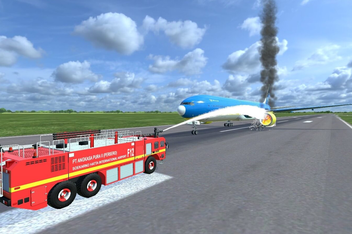 Case Study of Airport Rescue & Fire Fighting (ARFF) VR Simulation Training in Angkasapura II 11 ARFF Turret Water Stream