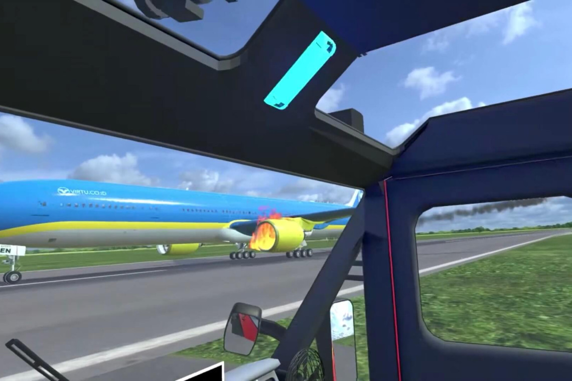 Case Study of Airport Rescue & Fire Fighting (ARFF) VR Simulation Training in Angkasapura II 13 ARFF Plane Landing on Fire